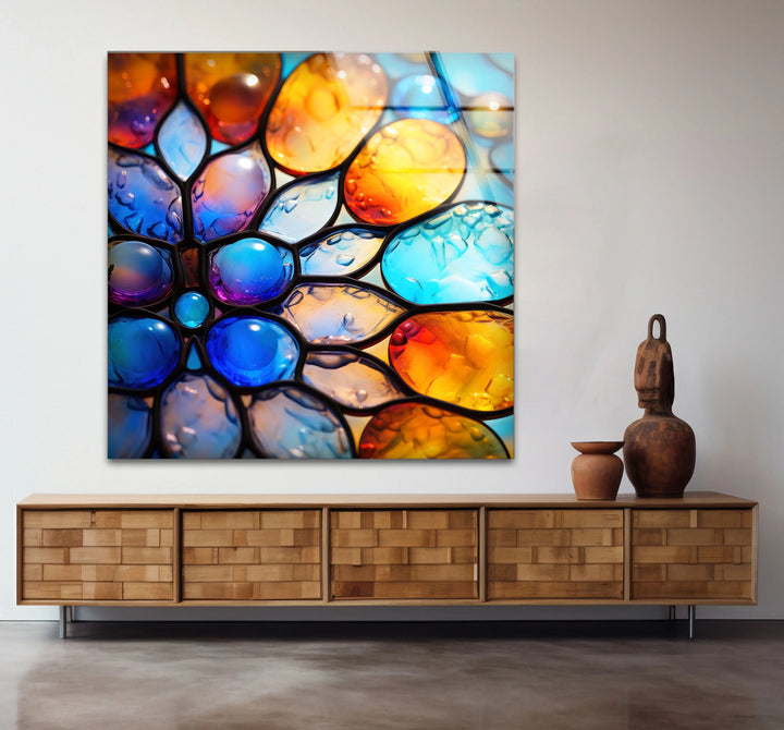Colorful Bubble Glass Wall Art – Vibrant Stained Texture Print Decor - MyPhotoStation