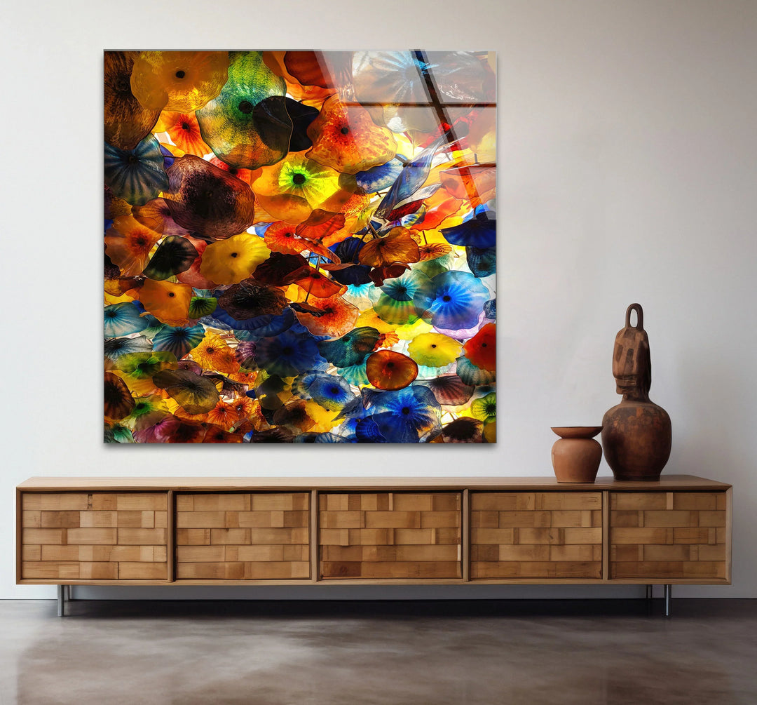 Color Explosion Wall Art – Abstract Multicolor Glass Print Inspired by Blown Glass Art - MyPhotoStation