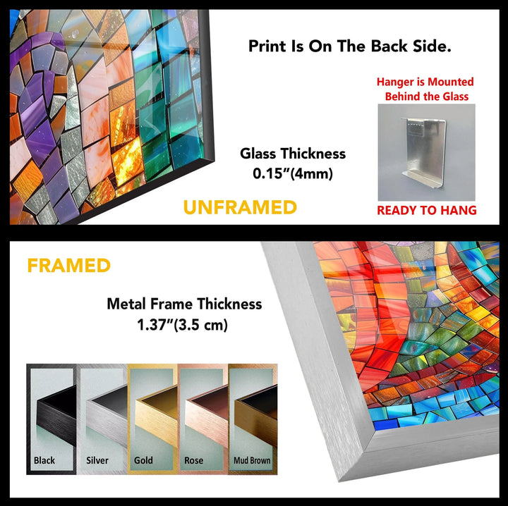 Circle Design Colored Stones Glass Wall Art - MyPhotoStation