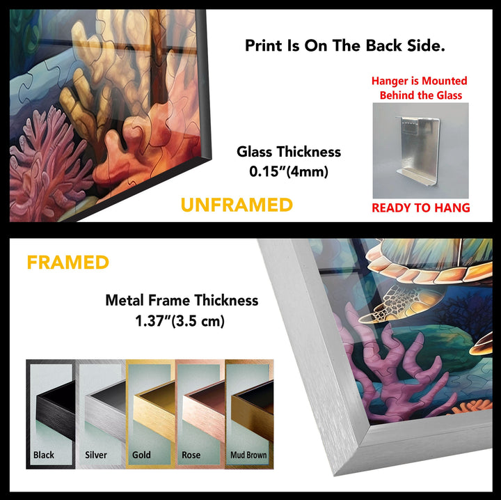 Meeresschildkröten-Puzzle, Glaswandkunst
