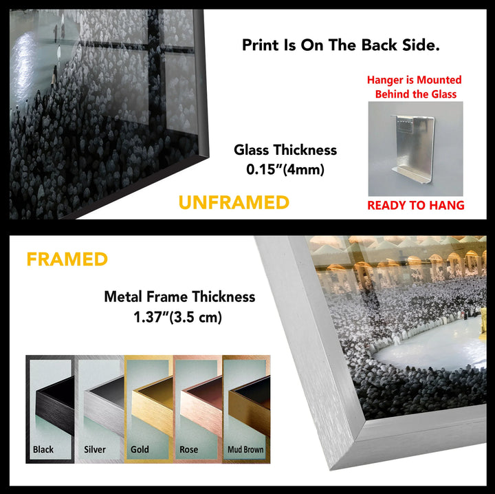 Kaaba Mecca Wall Art – Sacred Islamic Glass Print of Masjid al-Haram at Night - MyPhotoStation