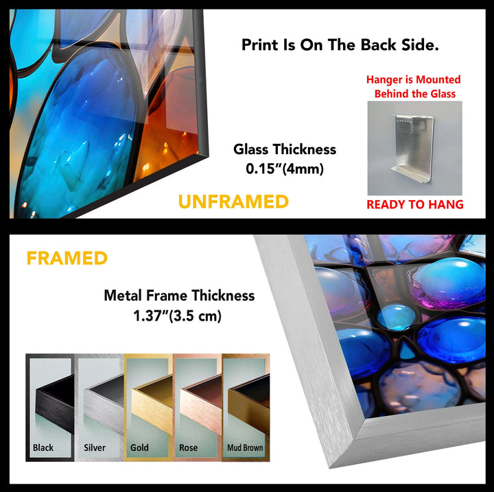 Colorful Bubble Glass Wall Art – Vibrant Stained Texture Print Decor - MyPhotoStation