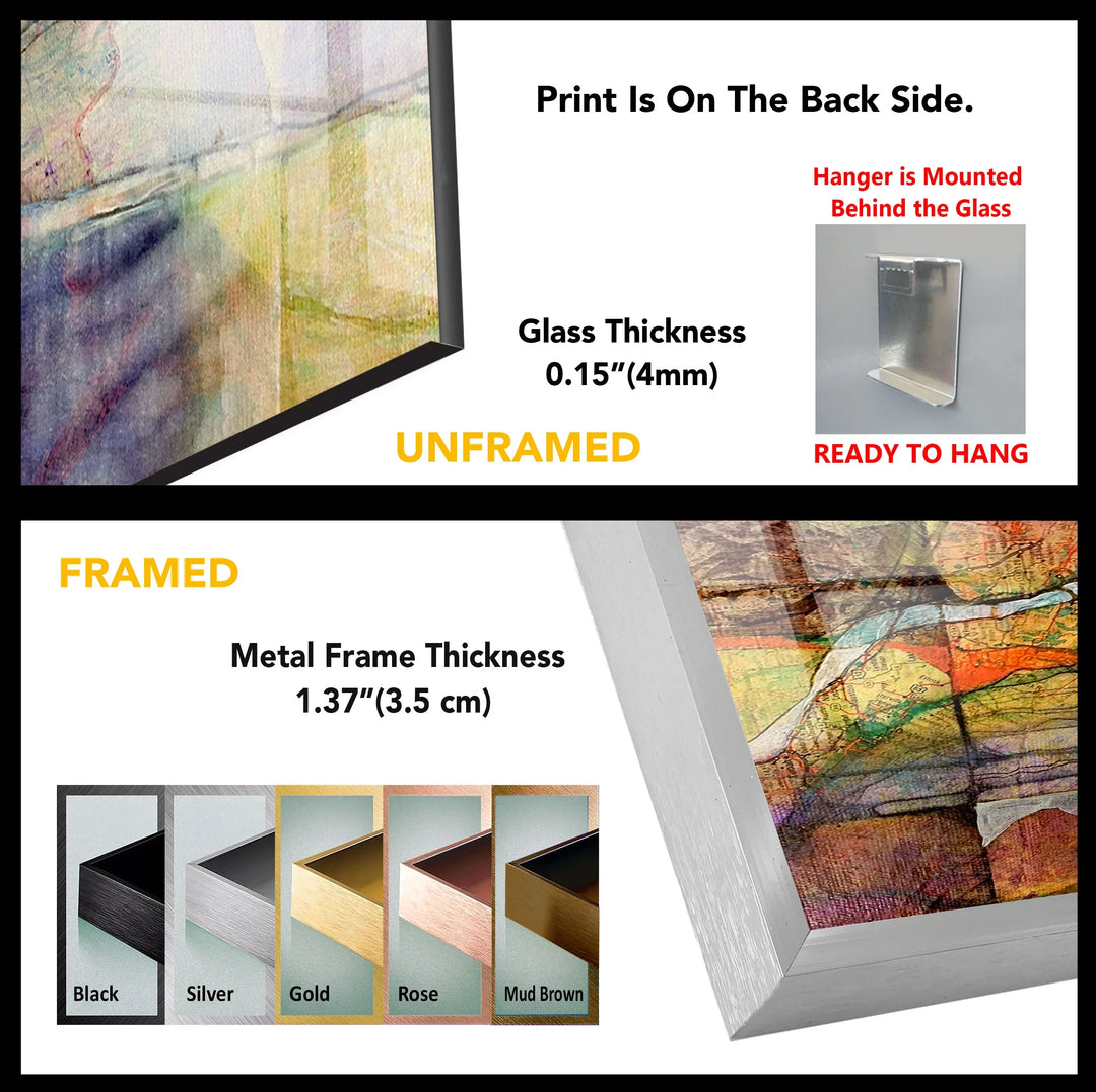 Abstract Stone Reflection Glass Wall Art – Nature-Inspired Earthy Tones - MyPhotoStation