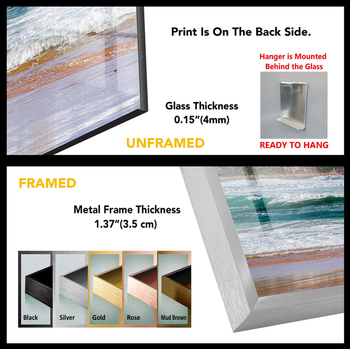 Rocky Coastline Ocean Wave Wall Art – Scenic Beach Glass Print for Nature Lovers - MyPhotoStation