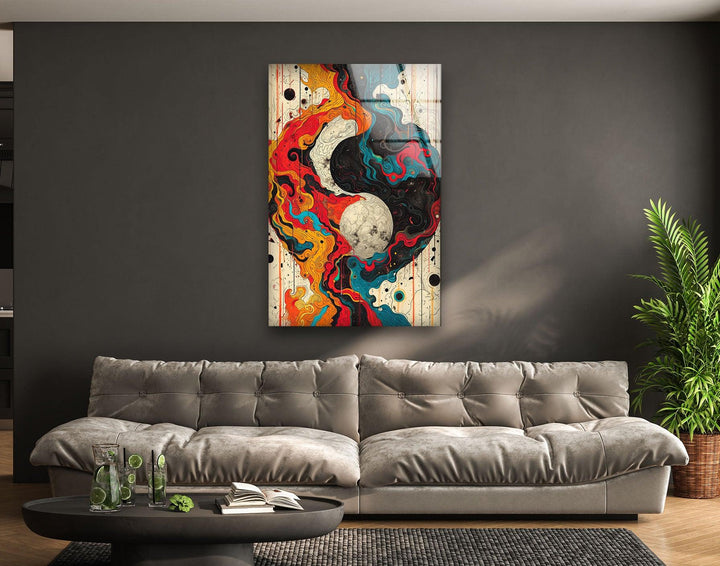 Yin Yang Painting Cool Glass Art & Print on Glass