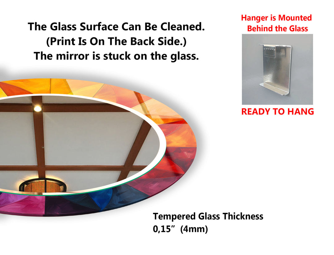 Rainbow Petal Round Mirror – Vibrant Frame Accent for Wall Decor