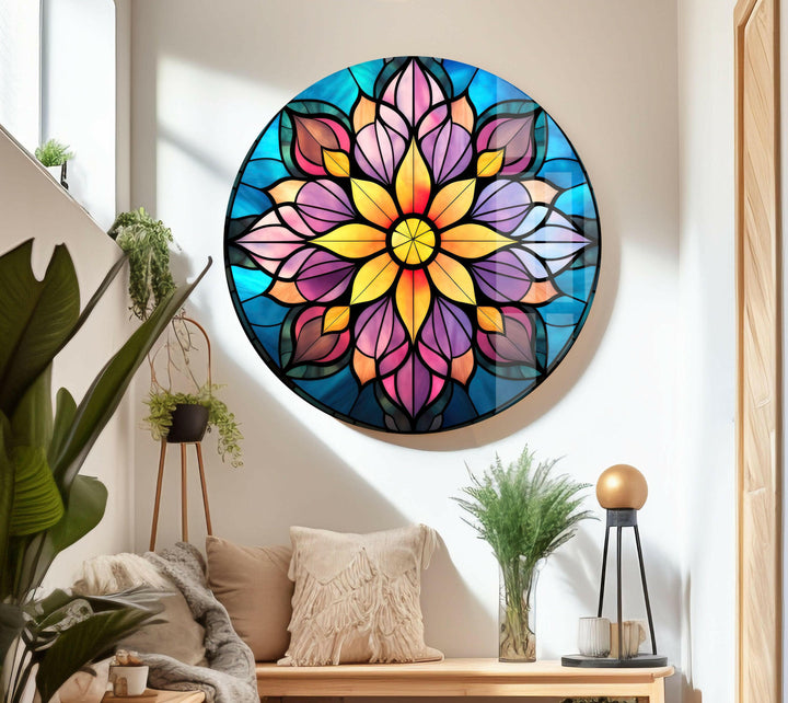 Stained Colored Flowers Glass Wall Art art glass wall art, glass wall art pictures
