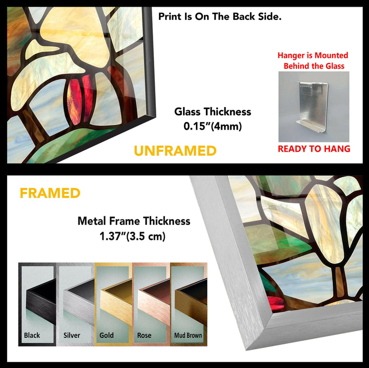 Gebeizte Magnolien-Kunstglas-Wandkunst
