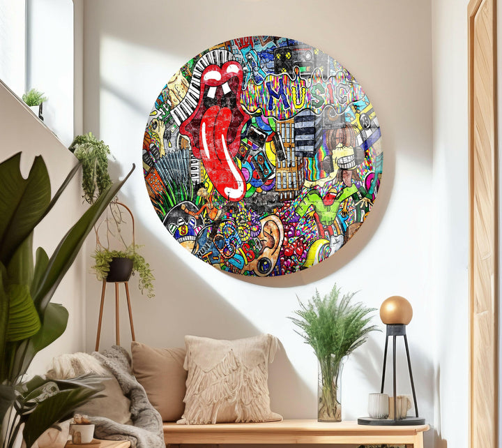 Street Art Bunte Glaswandkunst