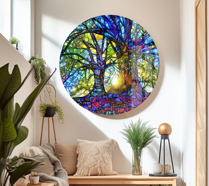Blue Life of Tree Cool Glass Art & Print on Glass