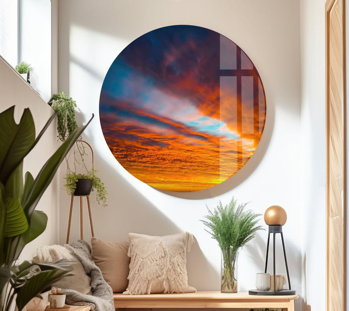 Beautiful fiery sunset and dramatic cloudscape captured in vivid color.
