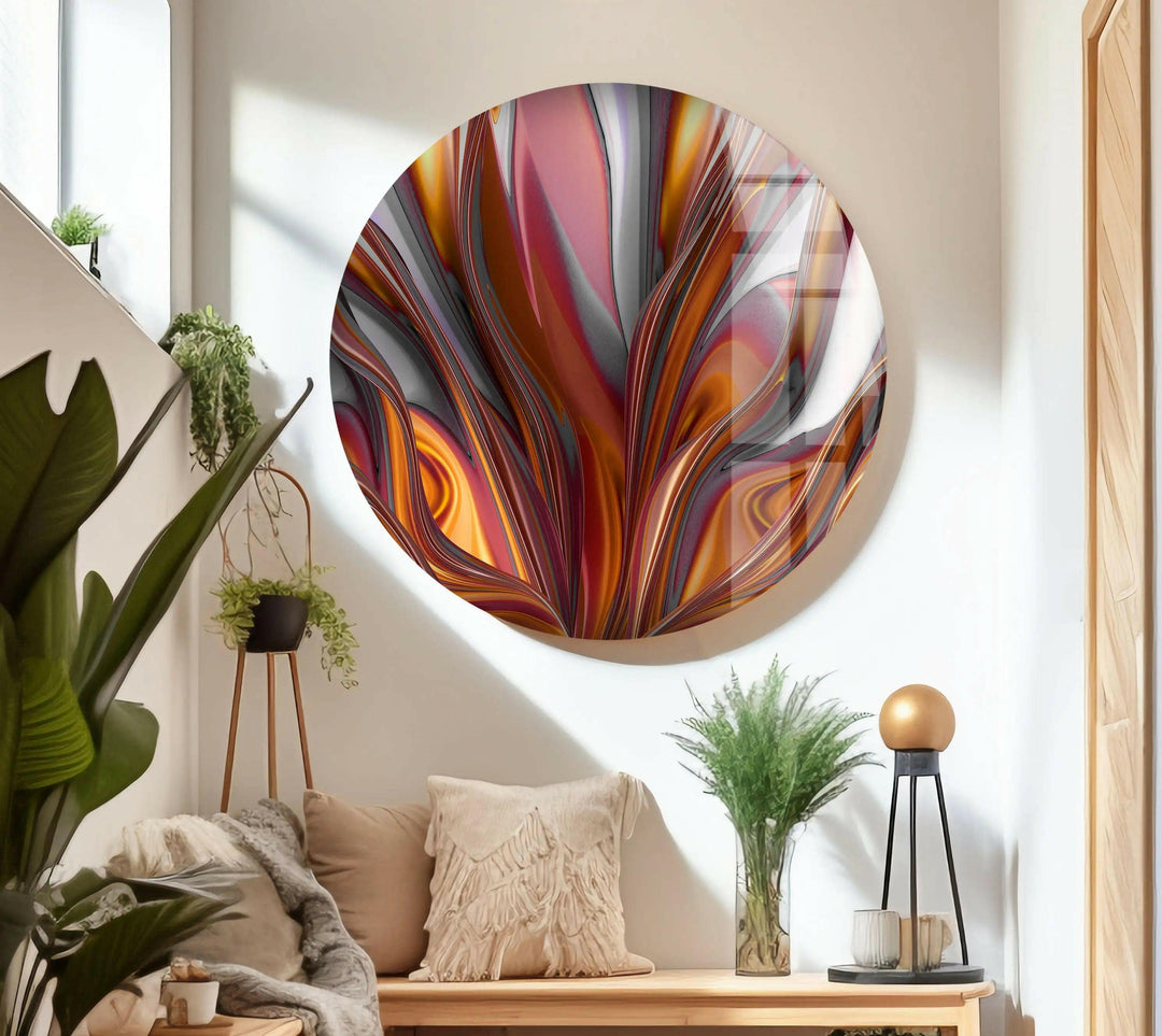Brown Volumetric Stunning Abstract Art Printed on Glass