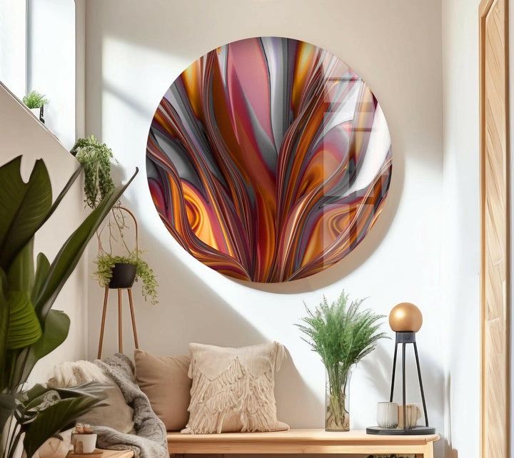 Brown Volumetric Stunning Abstract Art Printed on Glass