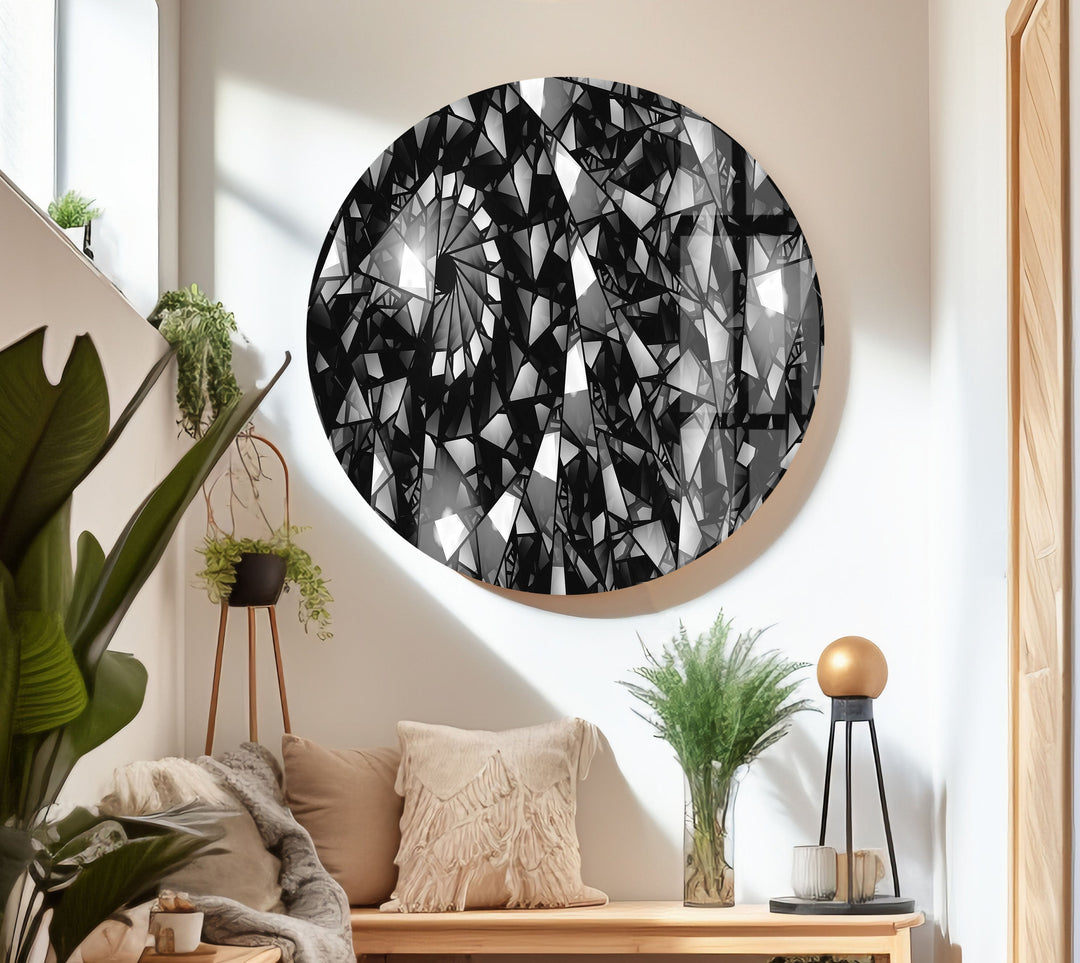 Silver Fractal Abstract Tempered Glass Wall Art - MyPhotoStation