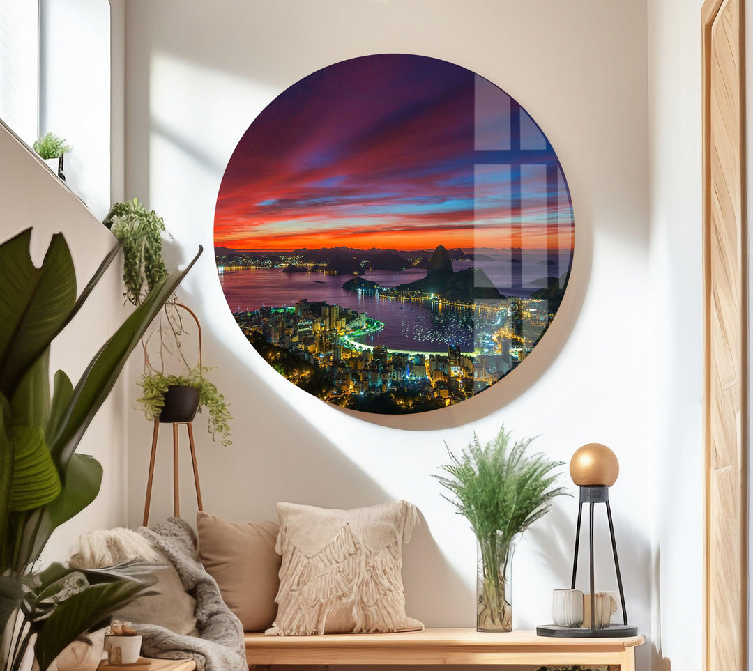 Rio De Janeiro Landscape Glass Wall Art glass wall decor, glass wall art decor