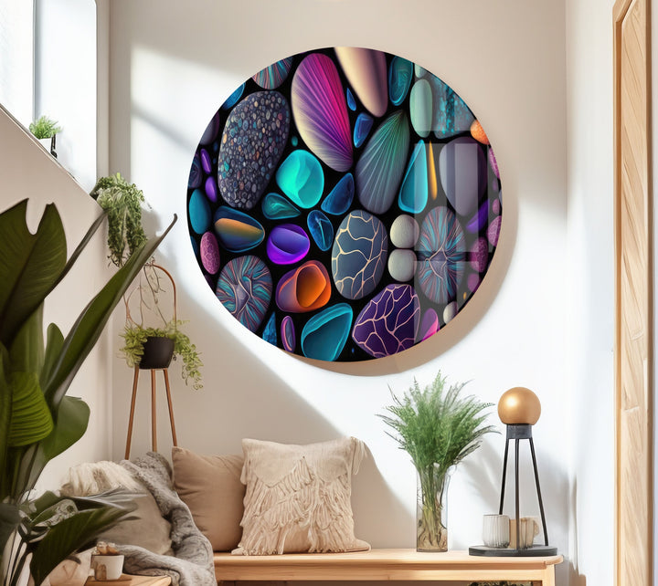 Colorful Zen Stones Spa Decor Glass Wall Decor & Cool Artwork