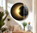 Sun and Moon Tempered Glass Wall Art