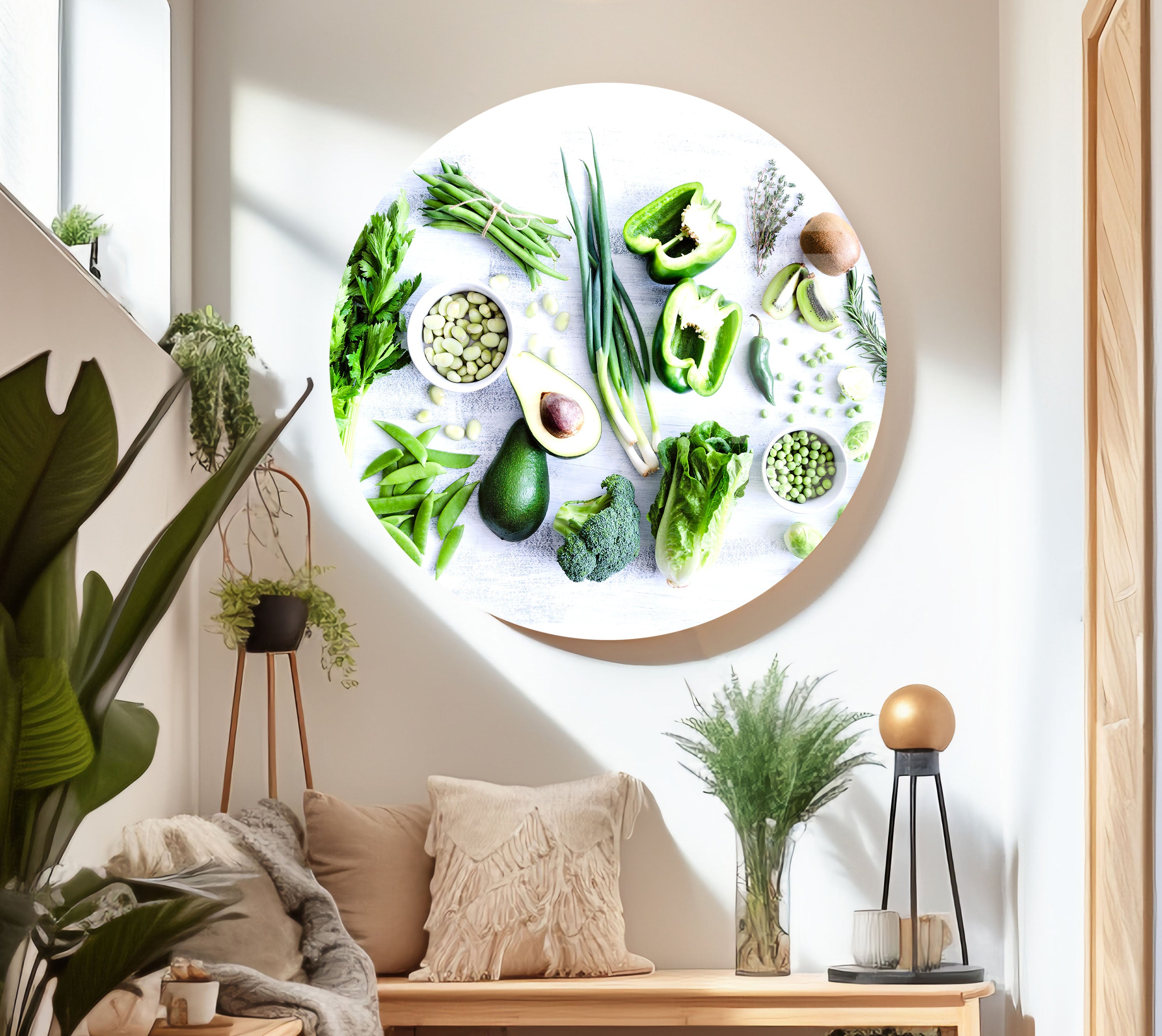 Vegetables Kitchen Tempered Glass Wall Art