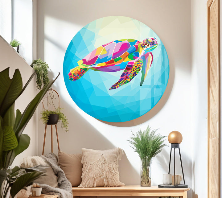 Colorful Caretta Glass Wall Art             glass wall decor, glass wall art decor
