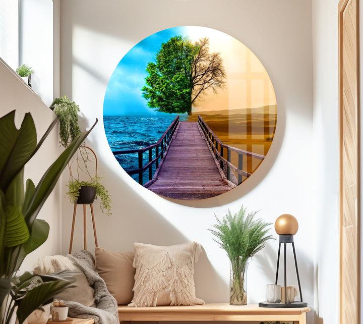 The Path of Transition – A Thought-Provoking Glass Wall Art
