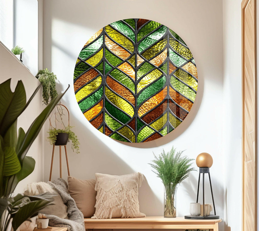 Green Stained Glass Wall Art Glass Printing Wall Art, Print photos on glass