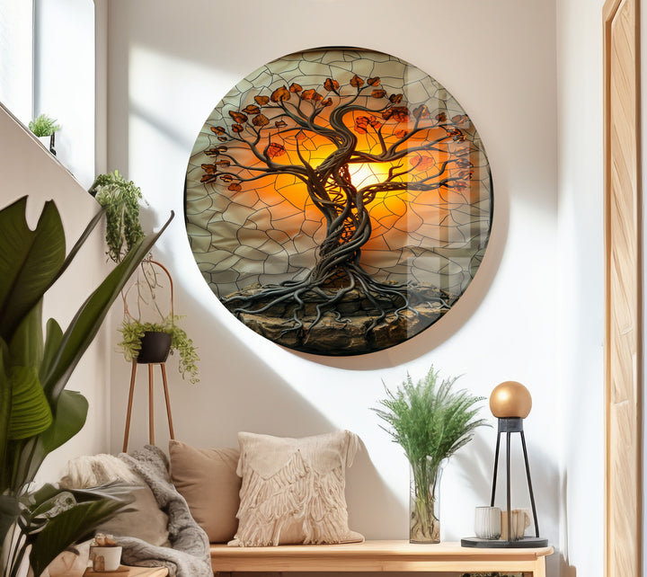 Gothic Stained Tree Glass Wall Art stained glass wall art, stained glass wall decor
