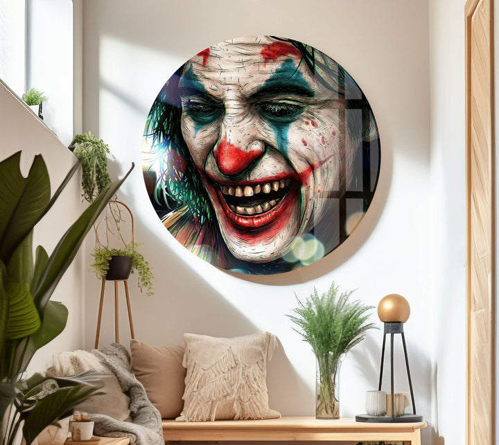 Joker Decorative Glass Wall Art picture on glass wall art, photos printed on glass
