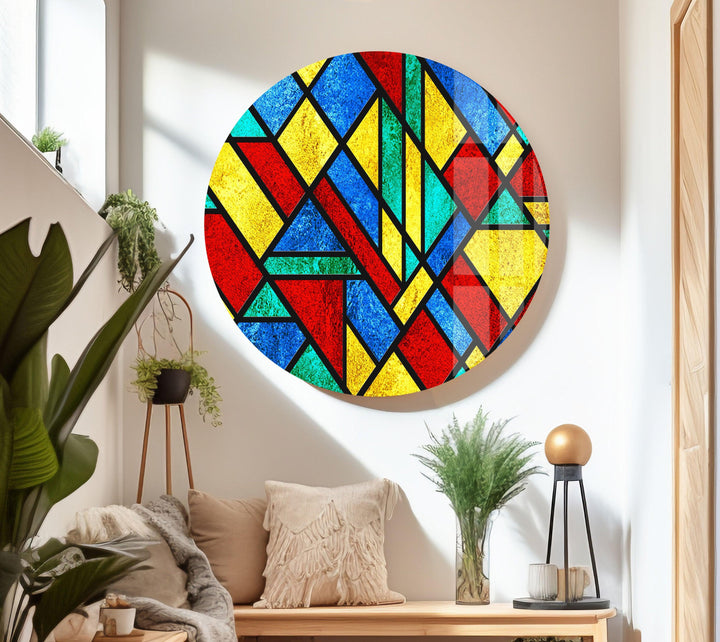 Stained Geometric Art Glass Wall Art art glass wall art, glass wall art pictures
