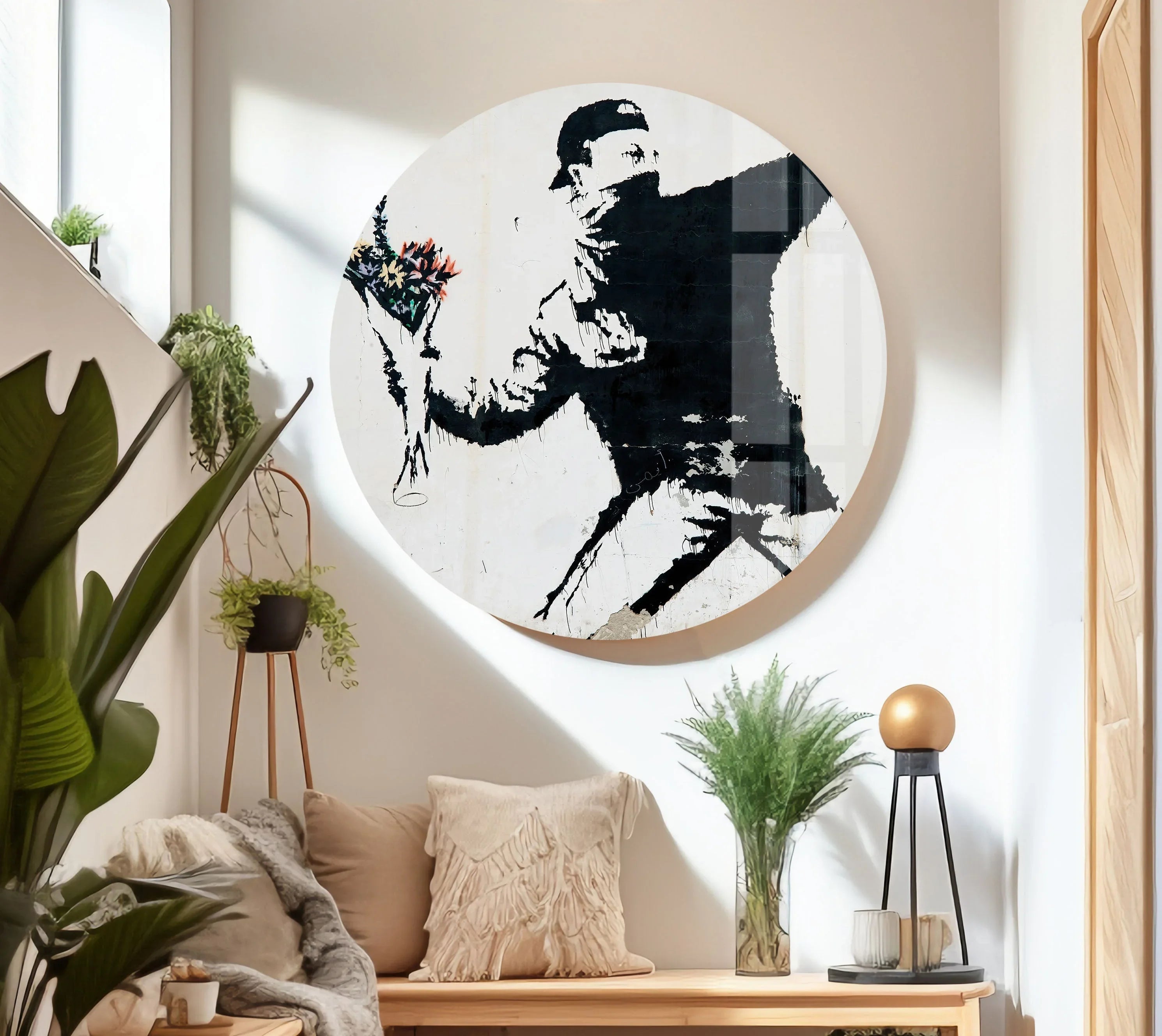 Flower Thrower Banksy Art & Wall Decor | Urban Style Wall Art for