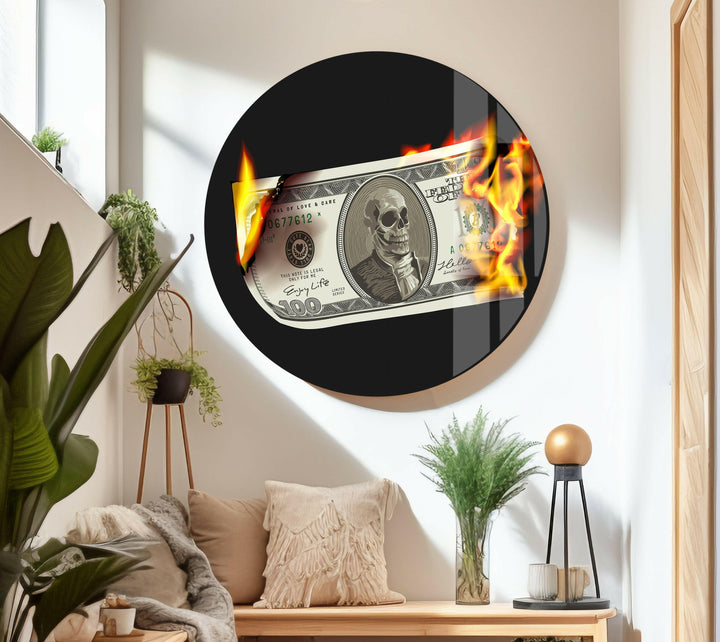 Money Modern Tempered Glass Wall Art - MyPhotoStation
