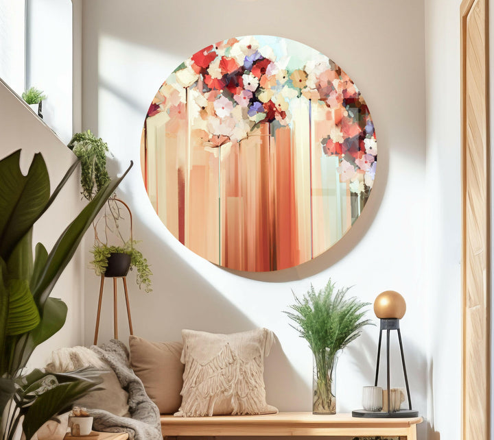 Flower Oil Painting Glass Wall Art, glass pictures for Wall, glass prints wall art
