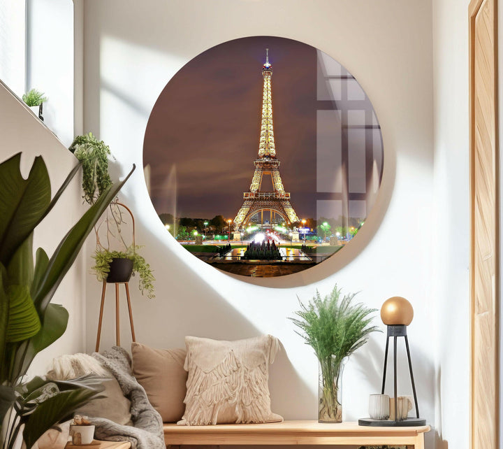 Paris Eiffel Tower Glass Wall Art, glass image printing, glass prints from photos