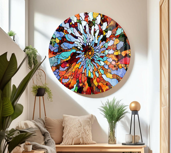 Colorful Stained Design Glass Wall Art - We have many types of custom glass pictures and big glass photo prints that you can choose from. You can print photos on glass to make it more unique. Our custom choices make sure that your wall art is truly one of a kind, whether it's abstract glass art, blue glass wall art, or flowers painted on glass. You can get big toughened glass wall art to make a statement, or you can get small suncatchers for your windows to make any room look nicer.
