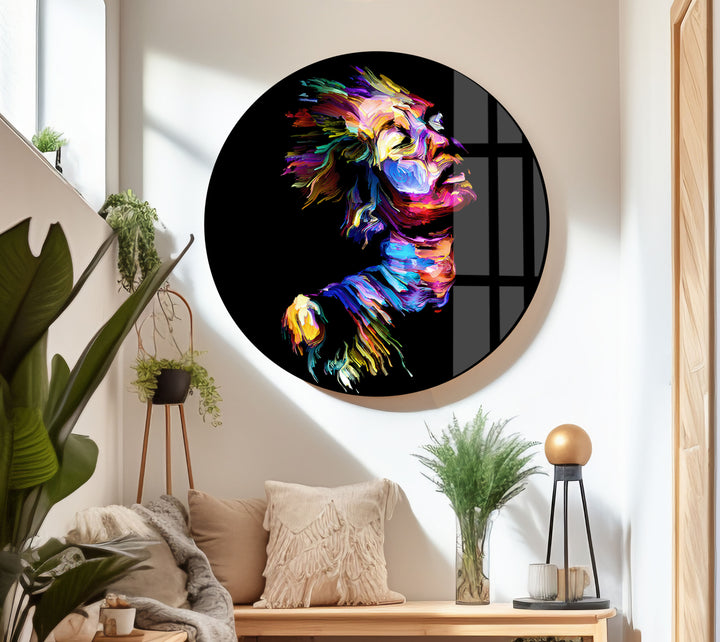 Neon Man Cool Glass Wall Art