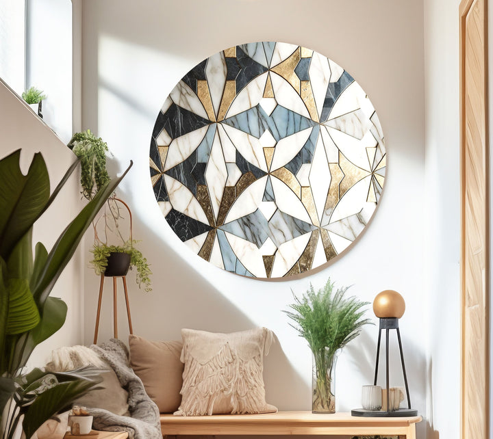 White & Brown Marble Glass Wall Art custom glass photo prints, large glass prints