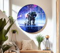Space Astronaut Tempered Glass Wall Art