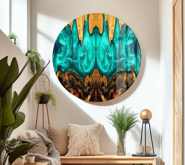 Blue Epoxy Art Abstract Glass Wall Art large glass photo prints, glass wall photos
