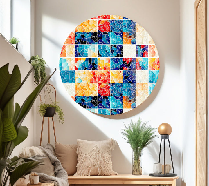 Mosaic of Different Colors Glass Wall Art glass photo prints, glass picture prints