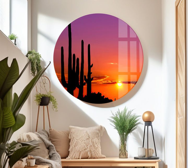 Sonoran DeSonoran Desert Phoenix Arizona Glass Wall Art, glass art painting, glass art for the Wall