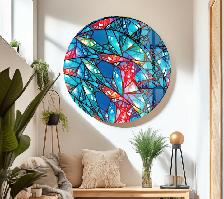 Blue Stained Abstract Glass Wall Art stained glass wall art, stained glass wall decor