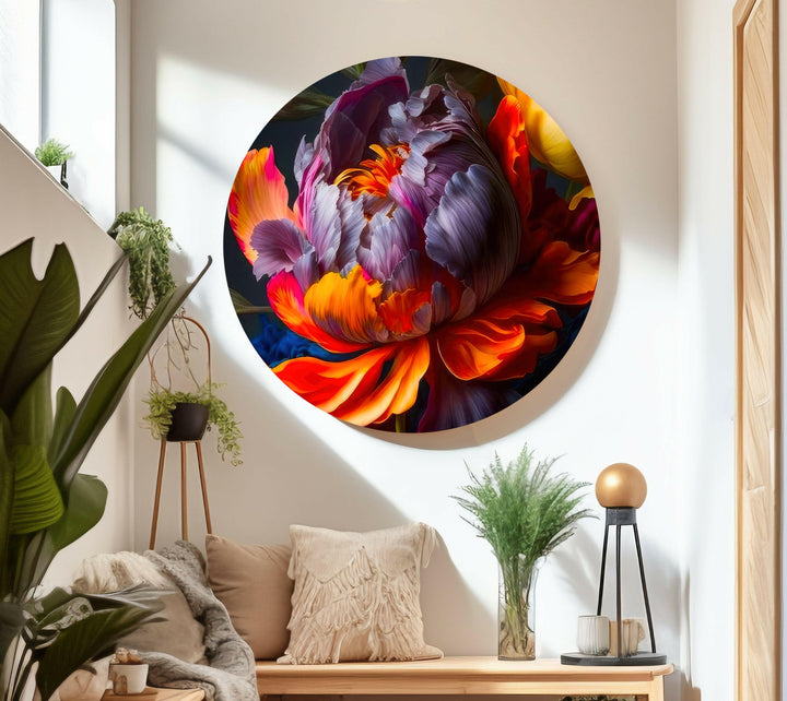 Watercolour Colorful Peony Flower Glass Wall Art, large glass photo prints, glass wall photos