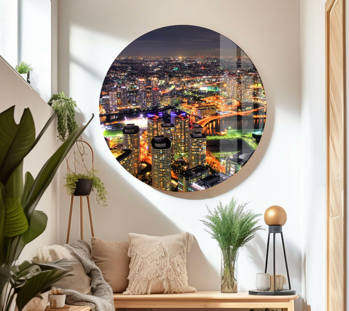 Yokohama Landscape Glass Wall Art stained glass wall art, stained glass wall decor