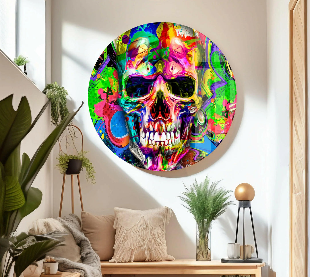 Specchio rotondo decorativo - Fiori di loto - 90 cm Specchio rotondo decorativo - Fiori di loto - 90 cm