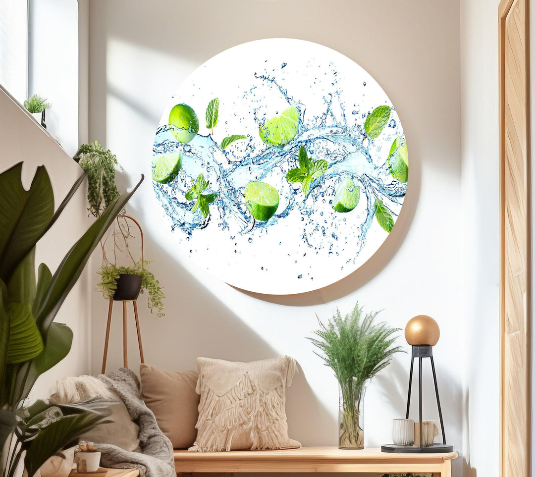 Citrus Fruit Kitchen Glass Wall Art, glass art painting, glass art for the Wall