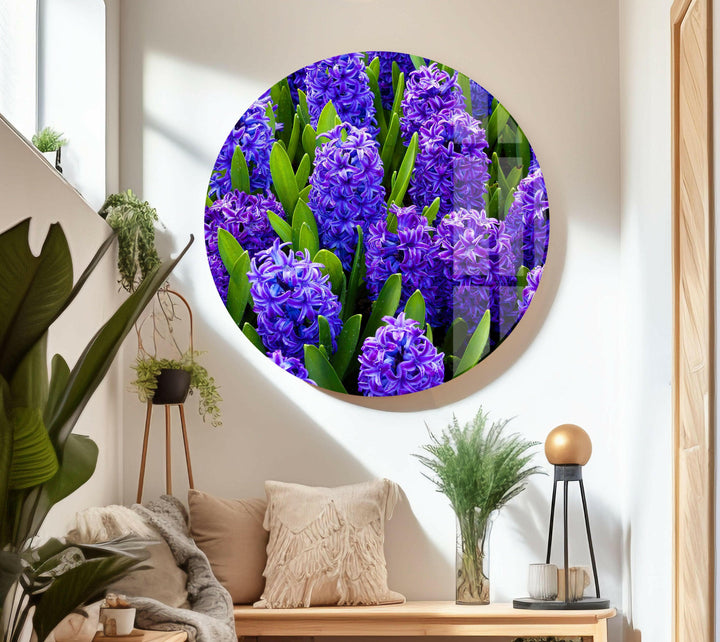 Hyacinth Flower in Garden Glass Wall Art custom glass pictures, glass art prints