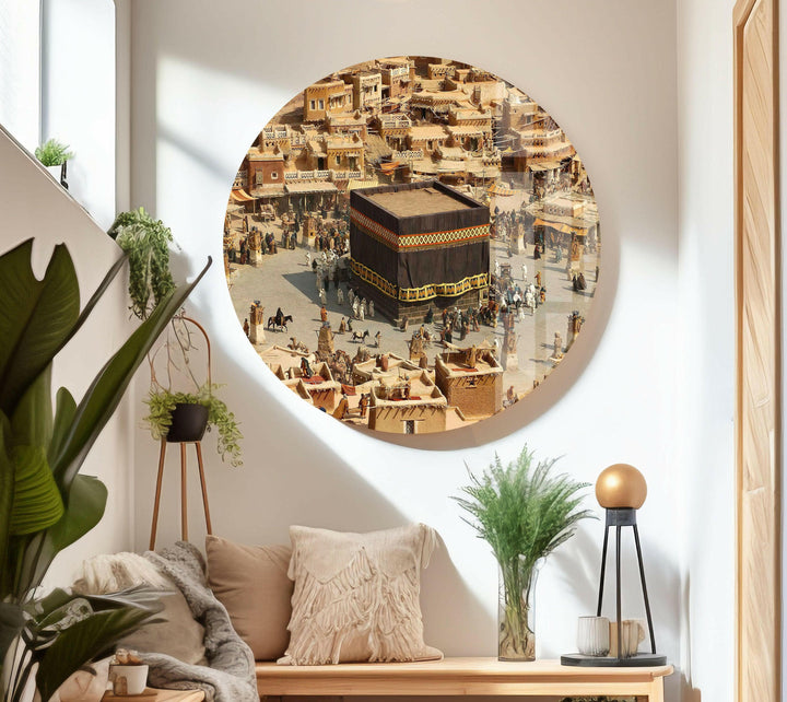 Mecca Islamic Photo on Glass Home Decor