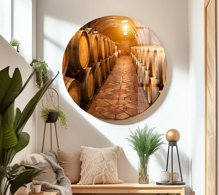 Wine Cellar Glass Wall Art, photo print on glass, prints on glass wall art