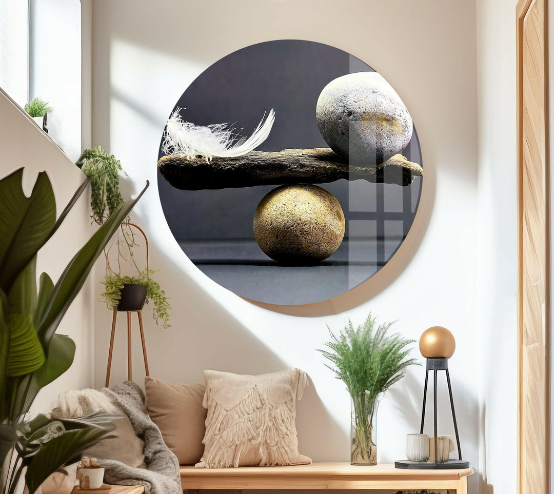Zen Spa Stones Decor Glass Wall Pictures & Cool Art