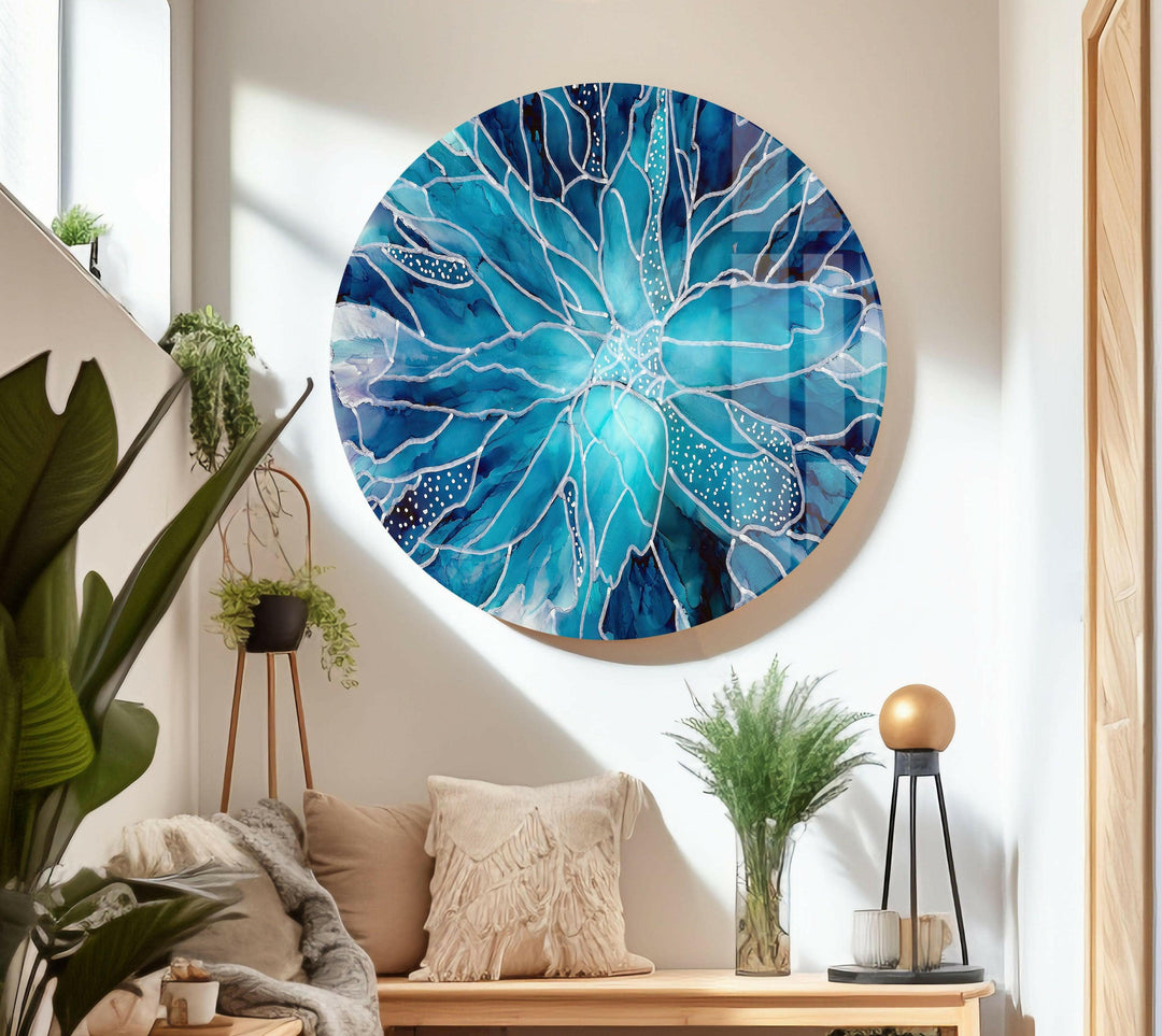 Stained Silver and Blue Flower Tempered Glass Wall Art - MyPhotoStation - Explore the beauty of Glass Wall Hanging Art. From large format photo prints to small suncatchers for windows, our glass art work is designed to impress. Discover glass panel artwork, custom glass pictures, and more. Free shipping and secure packaging on all orders.