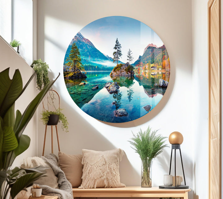 Hintersee Lake Landscape Glass Wall Art glass image printing, glass prints from photos